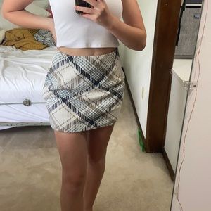 H&M plaid mini pencil skirt